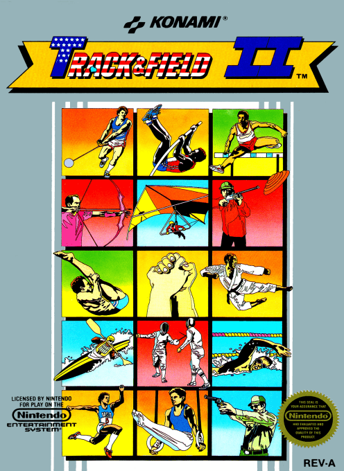Track and Field II box art for NES